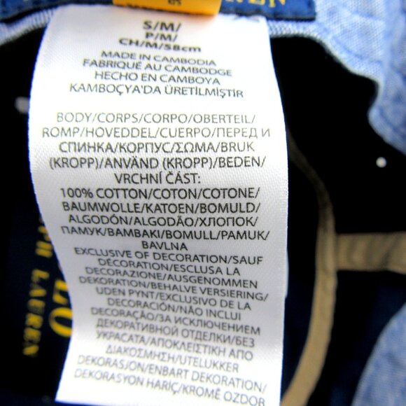 Polo Ralph Lauren Embroidered Bear Bucket Hat Adult Size S/M Navy Blue NEW - Picture 12 of 12